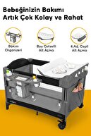 تخت بازی تخت پارک مادر مادر 70x110 سانتی متر مشکی - هدیه تخت خواب خاکستری-thumb