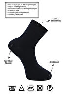 جوراب مشکی ساده زنانه نیم حلزونی بامبو بسته بدون درز ۶ تایی.