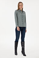 پیراهن آستین بلند زنانه سبز تیره 50297002-VR079-thumb