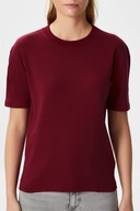 برخاست زن تزئینی گردن سخت 100 ٪ تی شرت بوردو پنبه-thumb