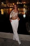 شلوار پارچه ای گشاد دور کمر سفید MG1950-thumb