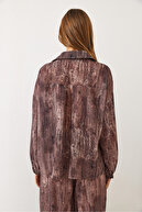 زن V -Neck Low شانه ساتن Impirme پیراهن 60442 60271066-thumb