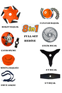 آلمانی Jet-F30 Side Scythe 8 in 1 مجموعه کامل هدیه بنزین گیاهی گیاهی گیاه چمن چمن زنی-thumb