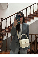 قفل طلایی زنانه با بند قابل تنظیم کیف دستی کرم دست و شانه مونا-thumb