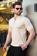 سنگی رنگ چوگان yaka Zippered Men E7298-thumb