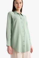 پیراهن با حجاب آستین بلند ساده و معمولی مدل Z3538az25sp-thumb