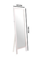 آینه تمام قد چوبی طبیعی سفید 145x40 سانتی متر-thumb