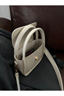 قفل طلایی زنانه با بند قابل تنظیم کیف دستی کرم دست و شانه مونا-thumb