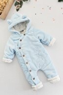 Babymod Ayıcık Figürlü Welsoft Mavi Peluş Astronot Erkek Bebek Tulum