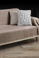 روکش مبل لبه دار 100% نخی | مبل پرتاب 180x300 سانتی متر قهوه ای-thumb