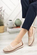 کفش زنانه با رنگ بژ نرم کامل ارتوپدی نرم زیره راحت روزانه و شیک زنانه بالرین مادر جوان-thumb