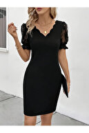 Black Sleeve & Lace Detail