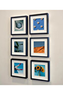 قاب عکس مربعی POLA 14x14cm مشکی با تشک قابل جدا شدن چسب - بسته 6 عددی PVC-thumb