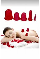 ست لیوان سیلیکونی بدن و صورت 5 تکه کاپ ماساژ ست جامدادی صورتی - حجامت صورت آبی-thumb