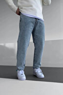 شلوار جین گشاد با اسید واش مردانه وآبی روشن-thumb