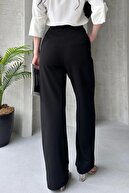 شلوار لیما مشکی Palazzo برش مشکی راه راه-thumb