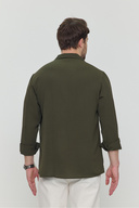 پیراهن تابستانی مردانه گشاد با بافت اورسایز پیراهن مردانه گاه به گاه خاکی-thumb