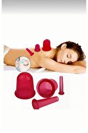 ست لیوان سیلیکونی بدن و صورت 5 تکه کاپ ماساژ ست جامدادی صورتی - حجامت صورت آبی-thumb