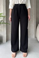 شلوار لیما مشکی Palazzo برش مشکی راه راه-thumb