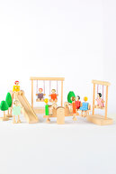 مجموعه پارک اسباب بازی چوبی - اسباب بازی چوبی طبیعی آموزشی سازگار با مونتسوری-thumb