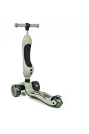 اسکوتر کودک نشسته هوشمند 3 چرخ LED LED SCOOTER تنظیم ارتفاع اسکوتر 1-5 سن نظامی سبز-thumb