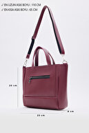 Bordeaux C14 جزئیات جیب جلوی تنظیم قابل تنظیم روزانه زنان کیف دستی و شانه-thumb