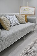 روکش مبل 3 نفره ژاکارد، روکش مبل مبل تختخوابشو (محتوای محصول 1 قطعه) خاکستری سنگی-thumb