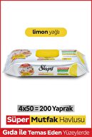 تمیز کردن سطح فوق العاده تمیز کننده حوله آشپزخانه روغن لیمو روغن 4x50 (200 برگ)-thumb