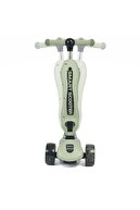 اسکوتر کودک نشسته هوشمند 3 چرخ LED LED SCOOTER تنظیم ارتفاع اسکوتر 1-5 سن نظامی سبز-thumb