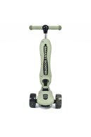 اسکوتر کودک نشسته هوشمند 3 چرخ LED LED SCOOTER تنظیم ارتفاع اسکوتر 1-5 سن نظامی سبز-thumb