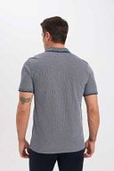 Slim Fit Fit Curlled Polo yaka بازوی Taped T -Shirt D0033AXNS