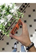 653 کاغذ چرمی اصلی مقایسه کارت شناسایی کارت اعتباری کارت ویزیت کیف پول نارنجی-thumb
