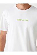 Koton Erkek Beyaz Baskılı Spor T-Shirt