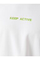 Koton Erkek Beyaz Baskılı Spor T-Shirt