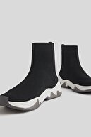 Bershka Çorap Model Örgü Yüksek Bilekli Spor Ayakkabı