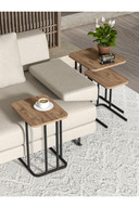 میز قهوه لانه سازی پا فلزی 3 صندلی میز مبل میز Zino Atlantic Pine-thumb