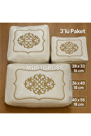 Cream-Gold Embroidered