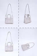 چرم مصنوعی SHK60 خاکستری، تک محفظه، زیپ دار، بند قابل تنظیم، کیف دستی، بازو و شانه-thumb