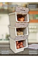 3 تکه سیب زمینی چرخدار جا پیازی Toy Potato Onion Basket Cream Motek 36 Lt-thumb