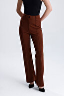 مشکی فاق بلند شلوار زنانه Palazzo دوخت آجدار