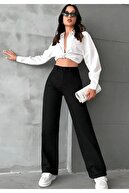 Criss Black Super Extra فaق Belnd Lycra Palazzo شلوار جین گاه به گاه-thumb