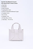 چرم مصنوعی SHK60 خاکستری، تک محفظه، زیپ دار، بند قابل تنظیم، کیف دستی، بازو و شانه-thumb