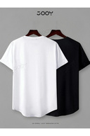 ست 2 عددی تیشرت برش بیضی با چاپ سیاه و سفید Brooklyn Jc-thumb