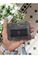 653 محفظه پول کاغذ چرم اصل با محفظه کارت شناسایی چرمی خاکستری جای کارت اعتباری کیف چرمی کیف چرمی-thumb