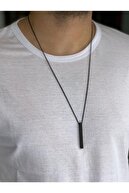 گردنبند مردانه مستطیل مشکی 70 سانتی متری گردنبند مورات بوز-thumb