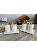 سرویس حمام 3 تکه مرمر با لوازم جانبی طلا-thumb