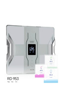 مقیاس تجزیه و تحلیل بدن خانواده بلوتوث سفید Rd 953 اندازه گیری چربی، مایع، عضله، استخوان | ترازوی دیجیتال هوشمند-thumb