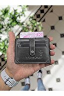 653 محفظه پول کاغذ چرم اصل با محفظه کارت شناسایی چرمی خاکستری جای کارت اعتباری کیف چرمی کیف چرمی-thumb