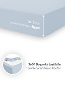 ملحفه 100% پنبه شانه دار - تک | دوبل | کینگ سایز - آبی روشن-thumb