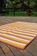 فرش سیمرف حصیری ساوانا حصیری ساحلی کمپینگ پیک نیک باغ بالکن تراس فرش تاشو قابل شستشو-thumb